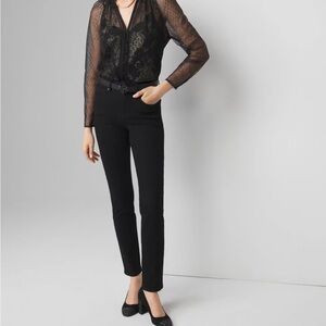 WHITE HOUSE BLACK MARKET SLIM HIGH RISE SCULPT BLACK PANTS JEANS NWT SZ 6 $110